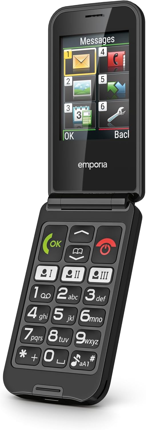 EmporiaTALKglam Senior Phone, Contract-Free, Foldable mobile phone, Easy to use,